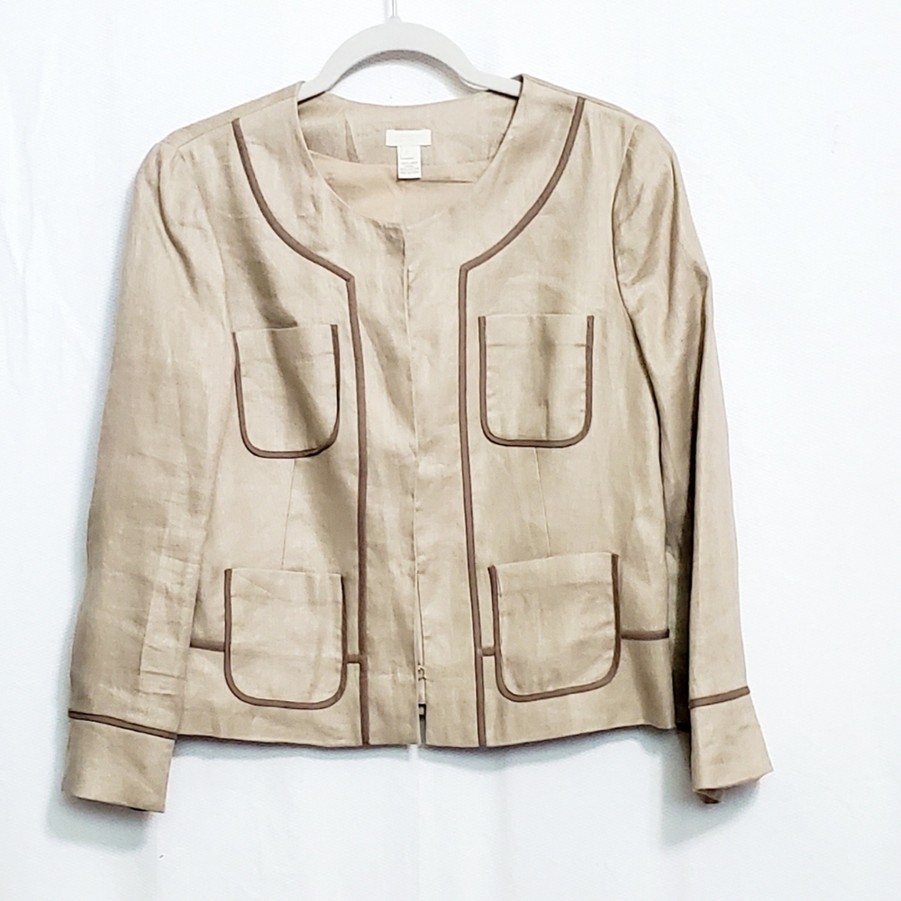 J. Crew Linen Short Bolero Blazer Size 6